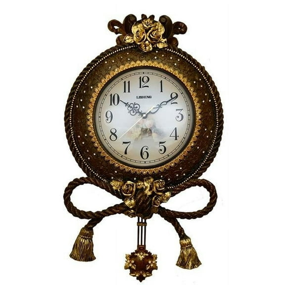 Three Star Import & Export ZP903 25 x 16 in. Wall Clock with Ropes & Tassels