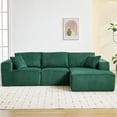 thumbnail image 7 of 108" Modular Sectional Sofa, Cloud Foam Sectional Couch with L-Shape Chaise/Throw Pillows/Plush Corduroy Fabric, No Assembly Required, Space-Saving, Boneless Compression Sleeper Sofa for Living Room, 7 of 7