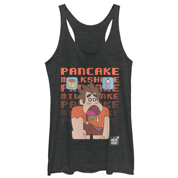 Women's Ralph Breaks the Internet Milkshake Game  Racerback Tank Top Black Heather Large