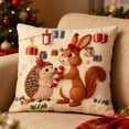 thumbnail image 2 of geerera Christmas Decorative Pillow Covers 18''x18'' Embroidered Christmas Pillowcases Soft Linen Hidden Zipper Holiday Cushion Cases Decoration for Sofa Couch, 2 of 6