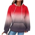 thumbnail image 2 of JUSLIO Waffle Shirts for Women Cotton Hoodies Sweatshirts with Pockets Long sleeve Sweatshirts Red S, 2 of 5