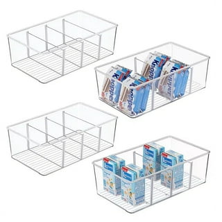  bHome - 2 Adjustable Snack Organizer Bins for Cabinet & Pantry  Organization And Storage Plastic Storage Bins For Kitchen Organization -  Clear Acrylic Divided Storage Containers with Removable Dividers: Home &  Kitchen