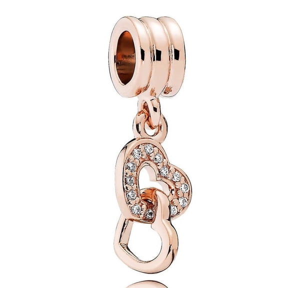 Authentic Interlocking Love Charm, Rose & CZ 781242CZ