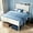 White, variant on MARQUESSIA Tall Bed Frame Queen with Upholstered Headboard and LED Lights Victorian Vintage 20" Under Bed Storage Heavy Duty Metal Slats & Noise Free Green