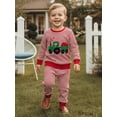 thumbnail image 4 of BemeyourBBs Toddler Baby Boy Valentines Day Outfits Truck Heart Embroidered Long Sleeve Sweatshirt with Stripe Pants Set Spring Fall winter Clothes, 4 of 8