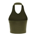 thumbnail image 4 of FashionMille Women's Regular Fit Sleeveless Ribbed Halter Crop Top, 4 of 5