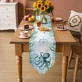 thumbnail image 5 of Table Runners 60 Inches Long, Octopus Coastal Cotton Linen Kitchen Dining Coffee Table Runner for Party Home Decor, Summer Beach Nautical Starfish Compass Tabletop Dresser Scarves Runner 13x60 Inch, 5 of 9