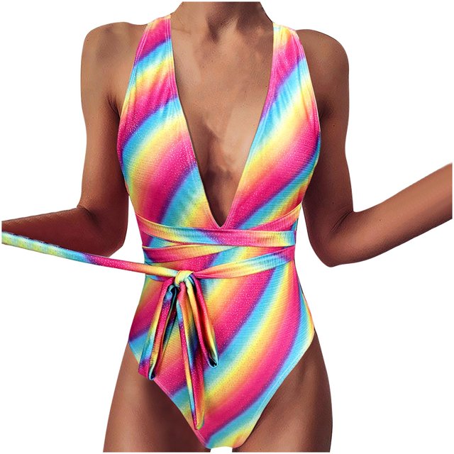 BEFOKA Maillot de Bain d'Été pour Femmes en Liquidation, Robe Bikini de Mode pour Femmes Aguichant à Dos Ouvert à Haute Élasticité