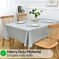 thumbnail image 4 of Wipeable Waterproof Tablecloth for Rectangle Table Heavy Duty Vinyl Tablecloths Outdoor PVC Table Cover for Picnic(A-Gray, 60'''' x 108''''), 4 of 6