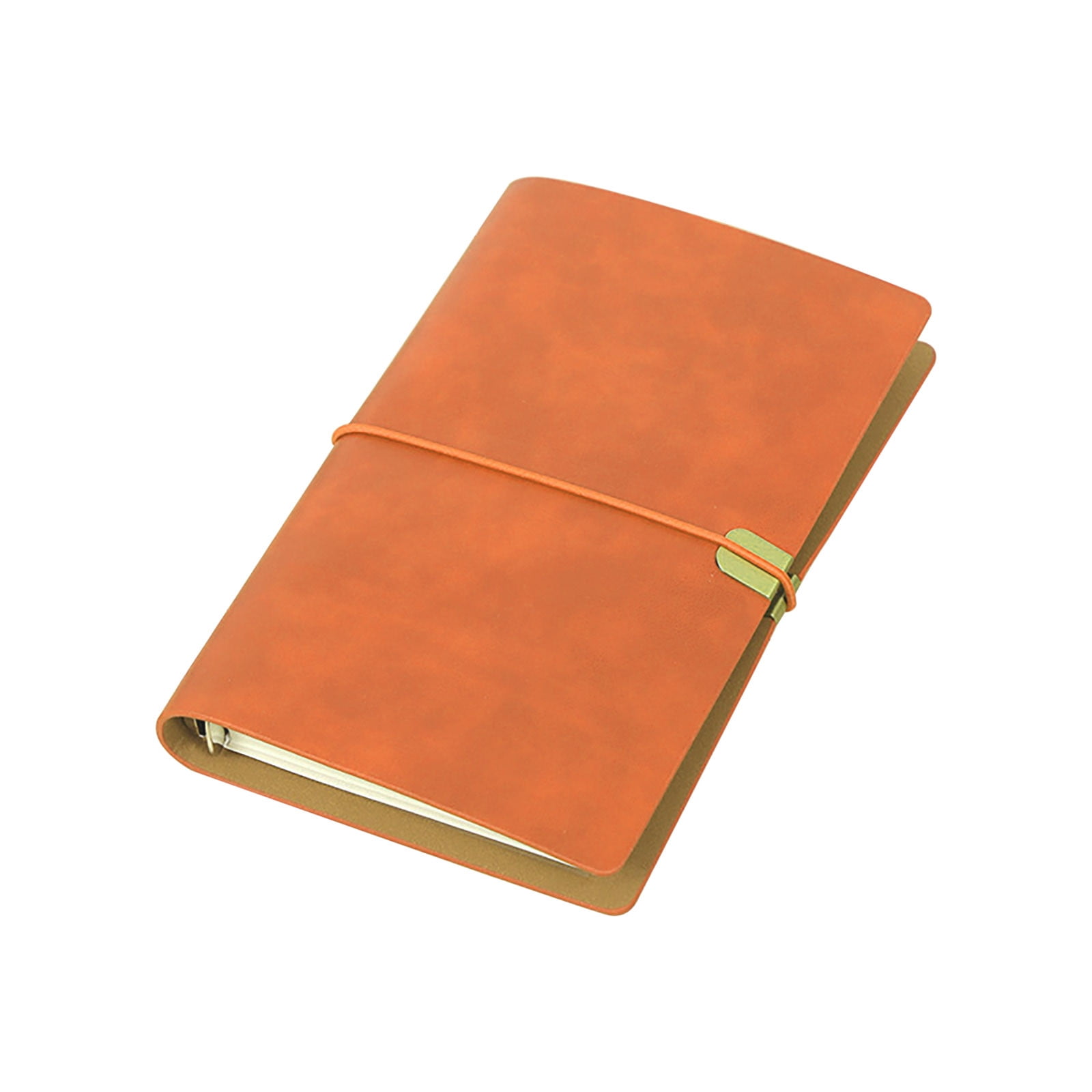 Loose Leaf Notebook Binder with Strap and Thick 100 gsm Paper – A5 Size 5 in x 8.3 in Soft Leather Cover with Metal Ring Binding
