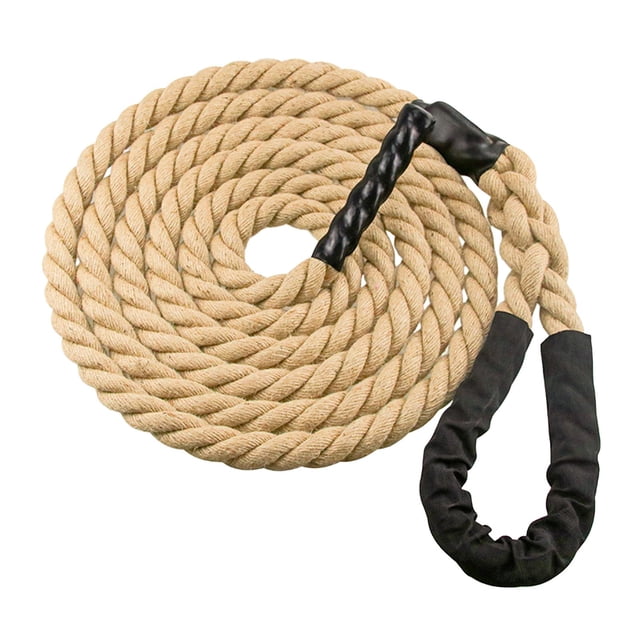 tamizeot Gym Climbing Rope Jute Rope for Power Exercise 7.6M Muscle Strengthen Working Out Brown 7.6M