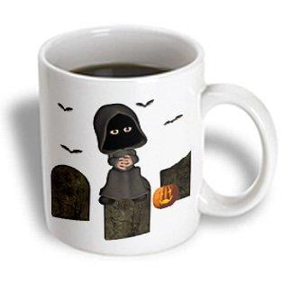 3dRose Toon Grim Reaper With Headstones And Bats, Ceramic Mug, 11-ounce