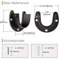 thumbnail image 4 of 2 Pack Stainless Steel Closet Rod Brackets, 1-1/4 Inch Heavy Duty Closet Rod End Support, U-Shaped Closet Pole Holder Flange Rod Sockets with Adjustable Screws, Black, 4 of 4
