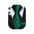 thumbnail image 1 of Corbata Barry.Wang de Seda con Diseño Paisley Verde para Hombre, 150 cm, 1 of 7