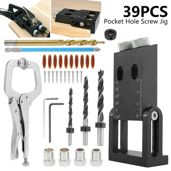 Hands DIY Juego de Plantillas, Plantilla de Tornillo con Orificios para Bolsillos con Tornillos para Limpiar Esquinas, Conexiones y la Alineación Precisa de Orificios para Muelles, Juntas de Madera y Orificios para Bolsillos de Perforación