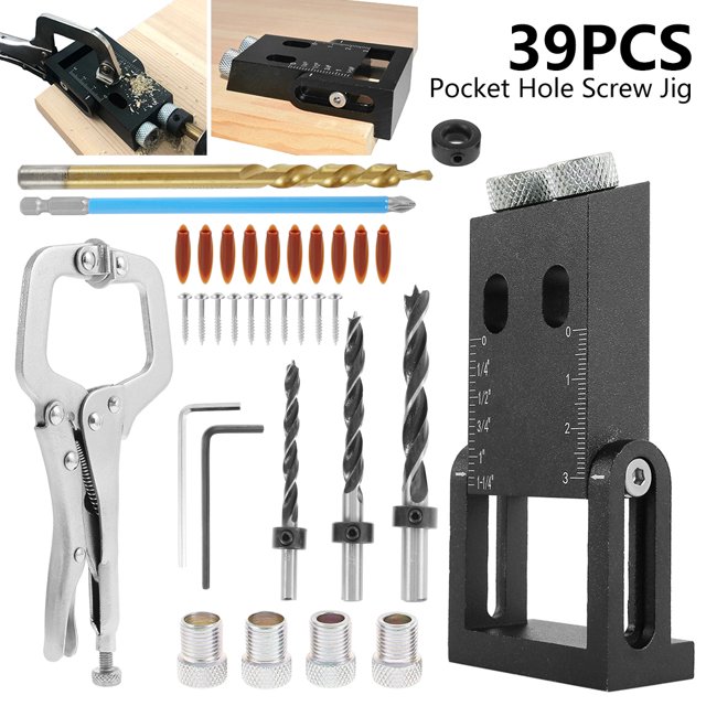 Hands DIY Juego de Plantillas, Plantilla de Tornillo con Orificios para Bolsillos con Tornillos para Limpiar Esquinas, Conexiones y la Alineación Precisa de Orificios para Muelles, Juntas de Madera y Orificios para Bolsillos de Perforación
