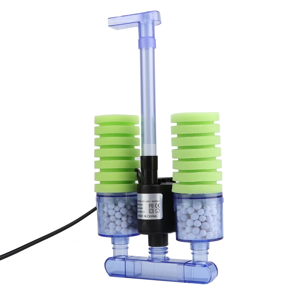 Suodoka Mini Aquarium Fish Tank Sponge Filter with Submersible Water Pump, XY-2902, 7.08 inches / 18 cm
