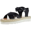 Frye and Co. Women's Lula Bow Espadrille Wedge Sandal, Black, Size 9.0