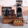 thumbnail image 5 of Acacia Wood K Cup Organizer Drawer, Coffee Pod and Tea Storage Box with Non-Slip Pad, 30 Pod Capacity Under Brewer, Countertop Coffee Station Holder for Machine Stand, 5 of 6