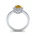 thumbnail image 3 of SuperJeweler 1 Carat Pear Shape Citrine and Double Halo Diamond Ring In Sterling Silver For Women, 3 of 6
