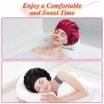 thumbnail image 2 of Gorro de dormir de satén elástico de ala ancha para mujer, gorro de quimioterapia, gorro para el cuidado del cabello de color sólido, 2 of 6