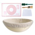 thumbnail image 1 of Juego de cestas de fermentación de pan con inserto de lino, lavable para cocina, panadería casera, 1 of 7