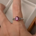 thumbnail image 2 of Natural Certifed Anniversary ring, ruby ring, oval cut red gemstone, July birthstone ring, sterling silver ring, 2 of 3