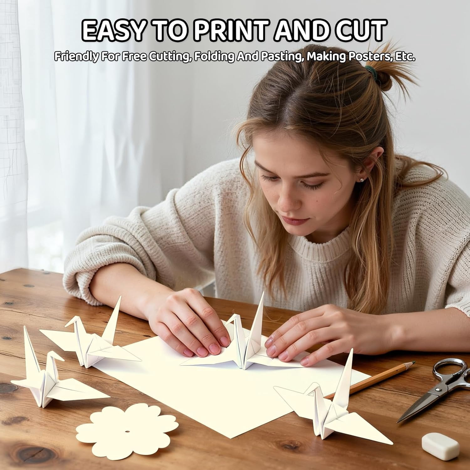 AllWays Plaza Cardstock 8.5 X 11, 80 Sheets Cream Card Stock, 65lb/ 180gsm Copy Paper, Cardstock Printer Paper for Art, Drawing, Invitations, DIY Cards, Craft, Construction, Office Supplie