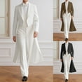 thumbnail image 2 of Aihuaihua Men's Suit Swallow Tailed Tuxedo Double Tailcoat Jacket for Evening Performances White M, 2 of 9