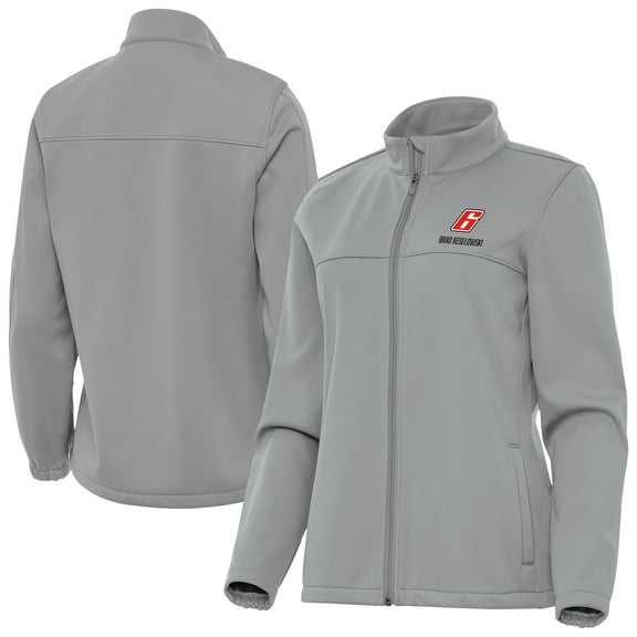Women's Antigua Gray Brad Keselowski Links 2 Full-Zip Golf Jacket
