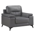 thumbnail image 2 of OakvillePark Whitby Leather Upholstered Living Room Chair, Dark Gray, 2 of 5