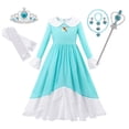 thumbnail image 3 of Disfraz de princesa Peach 3-10T para niños, traje de Cosplay, vestido de Margarita y galaxia, ropa de Halloween, fiesta de cumpleaños, trajes de baile, actuación, 3 of 5