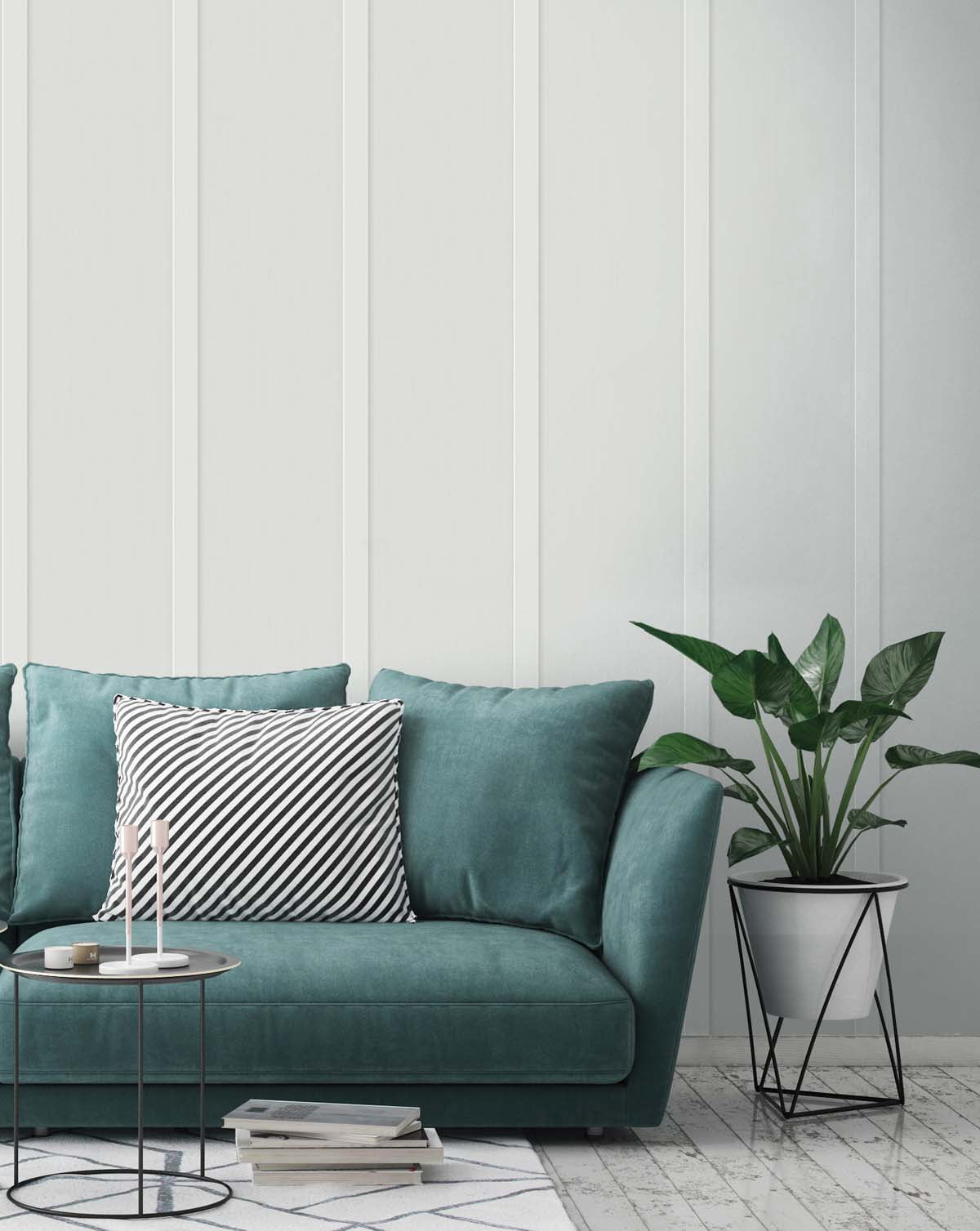 NextWall Arctic Grey Faux Board & Batten Peel and Stick Wallpaper