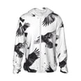 thumbnail image 1 of Balery Monochrome Flying Ravens Sudadera ligera de manga larga con capucha y protección solar UPF 50+ para hombre y mujer, ideal para pesca y running-Small, 1 of 7