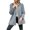 Gray, variant on Women's Jacket Breasted Hooded Long Sleeve Woolen Coat Top for Daily Wear Fall Winter Season Women's Outerwear