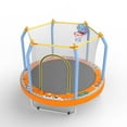 thumbnail image 3 of EUROCO 55" Toddler Trampline with Enclosure Net and Basketball Hoop, Indoor Mini Trampoline for Kids, 3 of 6