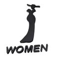 thumbnail image 4 of Letrero para puerta de baño, letrero para WC, letrero ligero para baño con cinta autoadhesiva. Mujer S, 4 of 9