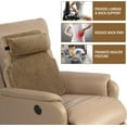 thumbnail image 2 of Sherpa Fleece Lumbar Support Pillow with Headrest for Recliner,Memory Foam Recliner Chair Cushion for Back Pain,Big High Back Support for Recliner with Chair Headrest for Elderly (Khaki), 2 of 15