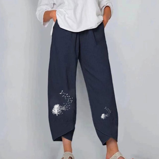 SMihono Pantalon en Lin pour Femmes Mode Grande Taille Décontracté Ample avec Poches, jusqu'à 65 % de Réduction!