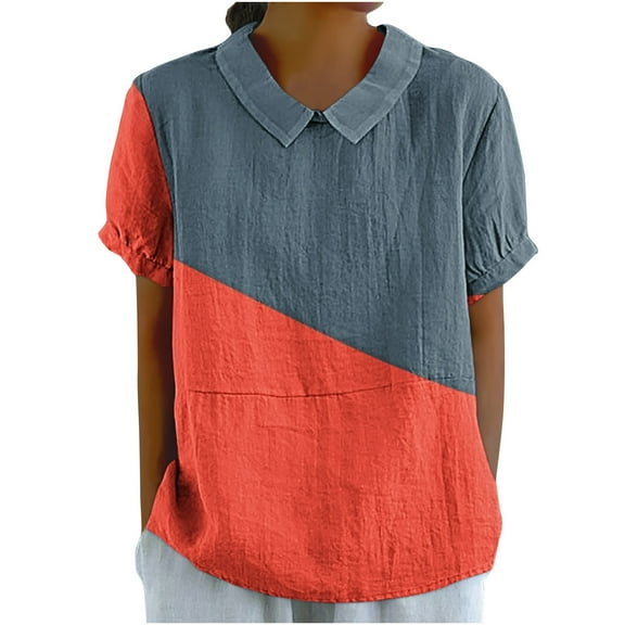 Womens Summer Tops With Sleeves Cotton T Shirts Loose Fit Slim Fit Tees for Women