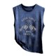 thumbnail image 1 of Gibobby Camiseta sin mangas para mujer Blusa suelta estampada(Azul,M), 1 of 5