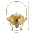 thumbnail image 5 of 6L/6.3QT Round Chafing Dish with A Hanging Lid Stainless Steel Warming Tray Gold, 5 of 7