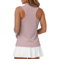 thumbnail image 6 of Hearthz Women's Sleeveless Golf Polo Shirts Quarter Zip Collared Tee Shirts Womens Quick Dry Workout Tennis Polo Shirt Women, 6 of 8