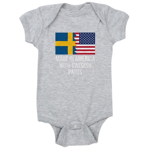 CafePress - Made In America With Swedish Parts - Cute Infant Bodysuit Baby Romper