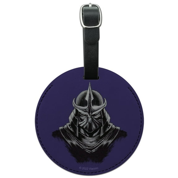 Ninja Turtles Shredder Head Round Leather Luggage Card ID Tag