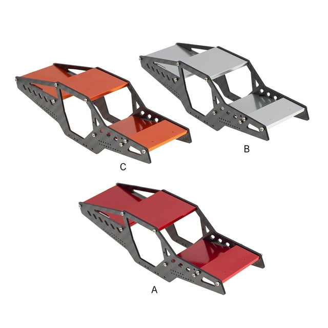 Châssis de Conversion de Chenille de Roche de Graphite de Fibre de Manière Poreuse avec des Plaques Graphiques de Véhicule de suspension RC Voitures de Remplacement pour SCX24 90081 C10 Rouge