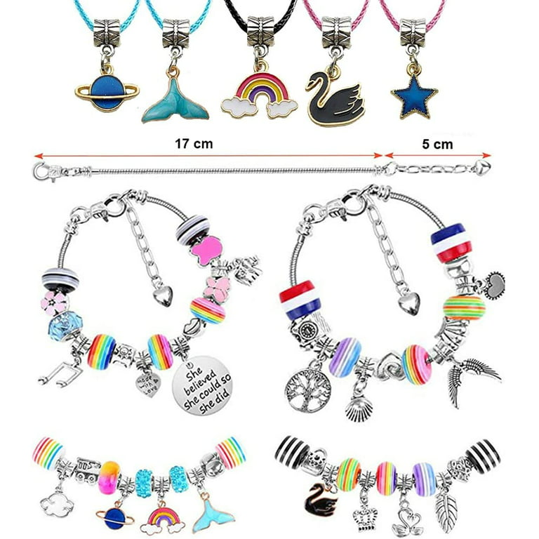 Palonu craft kit for girls, 170 pieces charm bracelet making kit