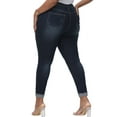thumbnail image 6 of Gocolloa Womens Plus Size Skinny Jeans High Waisted Stretchy Classic Ankle Jean Dark Blue 18W, 6 of 6