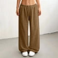 thumbnail image 2 of Baggy Sweatpants, Audhol Womens Wide Leg Sweatpants Elastic Waist Baggy Sweatpants Comfy Soft Active Casual Loose Pants Sweatpants for Women Brown, L, 2 of 6