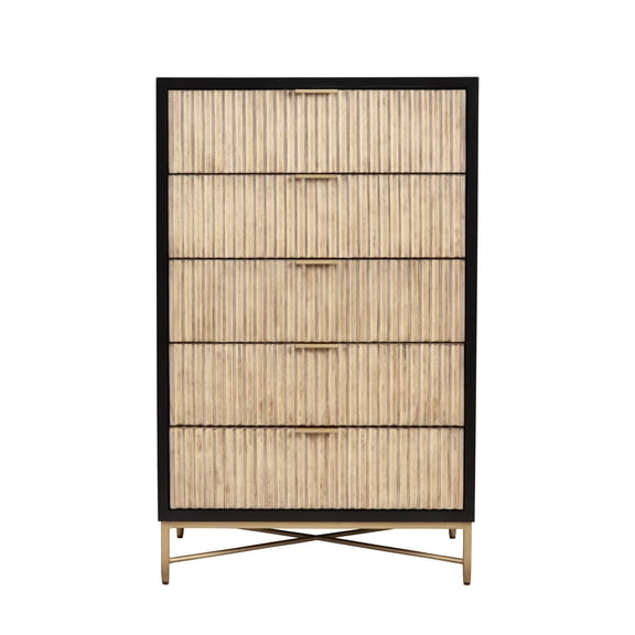 Origins by Alpine 5-Drawers Larsen Bedroom Chest in Black